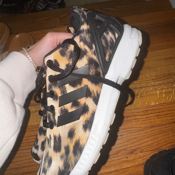 Adidas Women's Black and Cream Leopard Sneakers - Picture 3 of 4